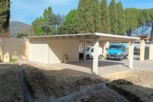 vendita carport installazione carbox in legno copertura posti auto esterno